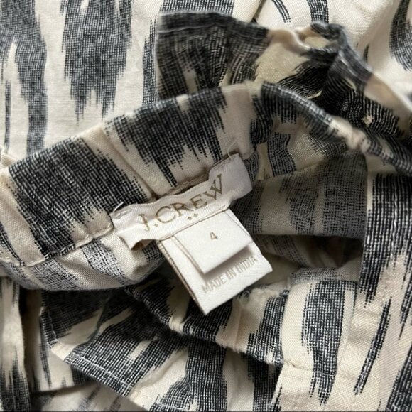 Jcrew factory ecrue ikat ruffle top size 4 - Picture 2 of 4